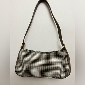 Etienne Aigner Houndstooth Baguette Shoulder Bag